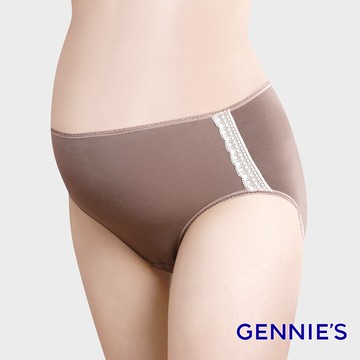 Gennies奇妮 啡藏珍品-咖啡紗孕婦中腰內褲-摩卡可可(GB35)