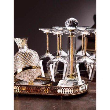 紅酒杯輕奢高級感家用水晶玻璃高腳杯子旋轉葡萄醒酒器勃艮第酒具