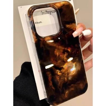 琥珀豹紋暈染漸變適用iPhone16ProMax新款手機殼蘋果15pro max小眾高級感14沙漠金棕色13女款12復古小紅書