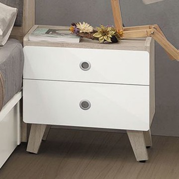 文創集 克順雙色1.5尺二抽床頭櫃-45x40x47cm免組