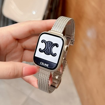 麥穗編織金屬錶帶 可調節 運動替換錶帶 適用於 AppleWatch S12 S11 10 9 8 7 6 SE3 錶帶
