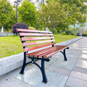 ??快速出貨?? 公司貨 防腐木戶外座椅長椅公園鐵藝帶靠背休閑椅庭院園林休息凳子排椅