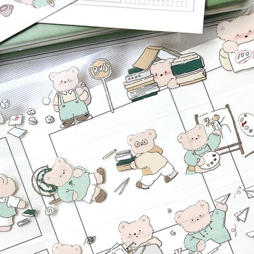 學習小熊 PET 和紙膠帶 台灣製 10米卷