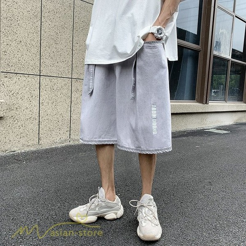 デニムパンツ メンズ 夏コーデ 新作 おしゃれ 日常感 韓国風 ゆったり ワイドパンツ ジーンズ パンツ デニム 着回し アウトドア お出かけ ハーフパンツ 膝丈 夏 通販 Lineポイント最大get Lineショッピング