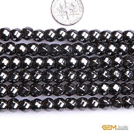 GEM-Inside Genuine Black Hematite Non-Magnetic Gemstone Loose Beads 10mm Round Twist Beads for Jewelry Making Beads Strand 15 Inches