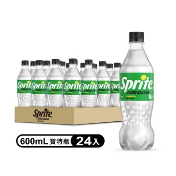 【Sprite 雪碧】ZERO無糖汽水 寶特瓶600ml x24入/箱