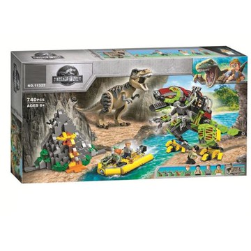 侏羅紀系列霸王龍大戰機甲恐龍75938男孩子拼裝中國積木玩具11337