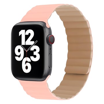 POLYWELL 寶利威爾 磁吸硅膠錶帶 PW15-T65-0547  Apple Watch 38/40/41mm適用  粉紅色 + 卡其色  1條