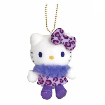 【震撼精品百貨】Hello Kitty 凱蒂貓~日本三麗鷗sanrio KITTY絨毛玩偶吊飾-紫豹紋變裝50週年*19885