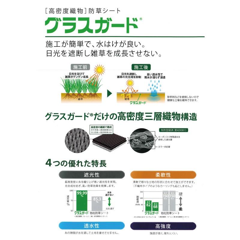 防草シート グラスガード  幅1ｍ×長さ50ｍ   KWS-100  雑草 芝生 DIY 草 庭 雑草シート セーレン