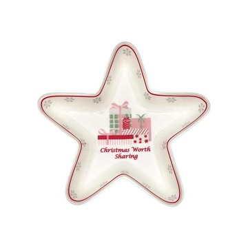 丹麥GreenGate Abella xmas white 星星造型盤15cm