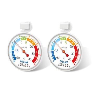 【聖岡科技Dr.AV】2入組GM-20S冰箱 冷藏/冷凍 溫度計(免電池 機械式-30~40度適用 可立/掛/磁吸 家庭用)