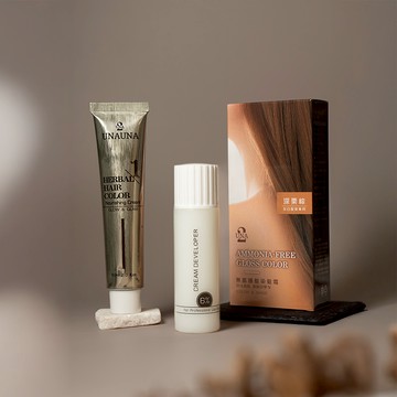 8週持色 啵亮✨無氨護髮染髮霜-深栗棕 (專染白髮)-UNA