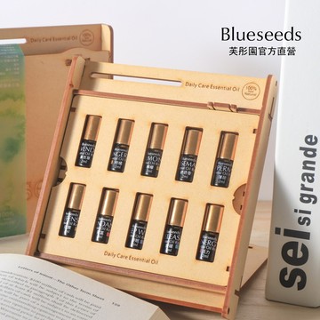 【Blueseeds】禮物獨家贈提袋 l 感謝那些日子有你，願你一切好運！輕芳療每日療癒滾珠精油10支組｜單複方精油安定舒緩淨化放鬆提神｜芙彤園