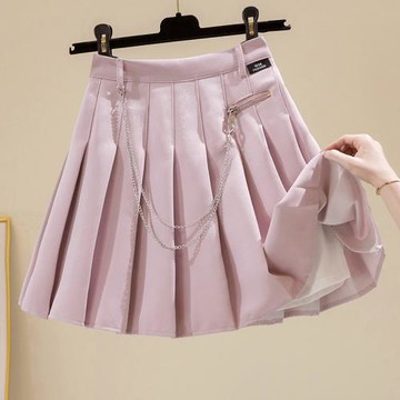 a字裙半身裙女秋高腰顯瘦遮胯傘裙新款裙褲西裝收腰裙子百褶短裙