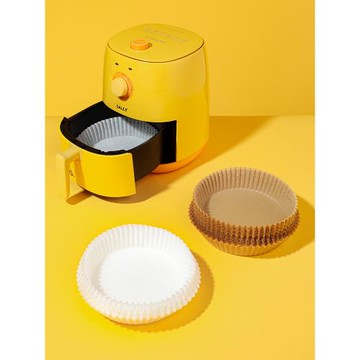 空氣炸鍋專用紙盤不粘燒烤硅油紙食品級碗形壓紋烘培紙50張.4442