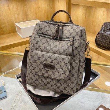 2025新款休閑雙肩包女背包韓版印花書包百搭時尚大容量旅行單肩包