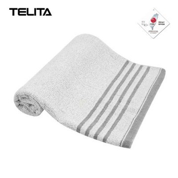 【TELITA】竹炭緞條斜紋浴巾(單條)