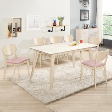 MUNA家居  露艾琳5尺原石餐桌椅組(1桌4椅)   150X85X77cm