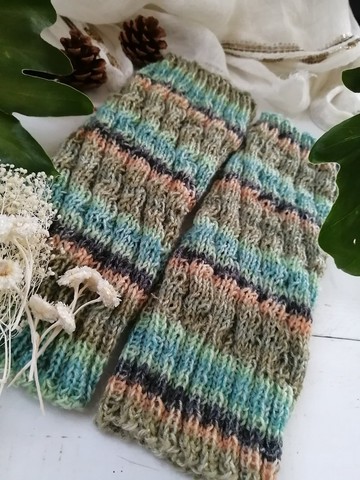 草原氣息～回收襪 yarn 螺旋編織 leg warmer
