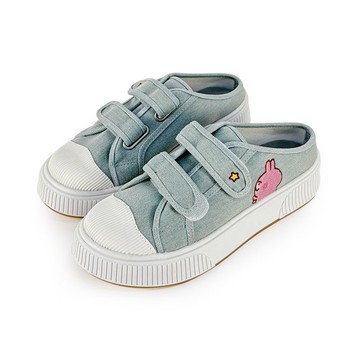 Paidalx卡娜赫拉的小動物仰望星星厚底休閒鞋帆布鞋穆勒鞋-淺牛仔