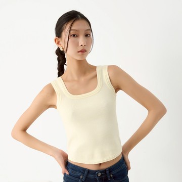 【ERSS】女裝 背心  百搭 簡約 優雅 經典 百搭背心  米白【K80026】