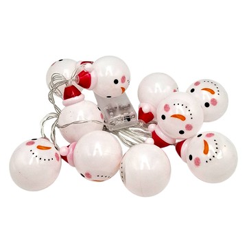 聖誕燈串  紅帽雪人 白色  1組