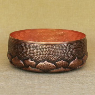 純手工紫銅茶洗 純紫銅建水茶盂加厚水盂水洗茶盂茶洗仿古紫銅