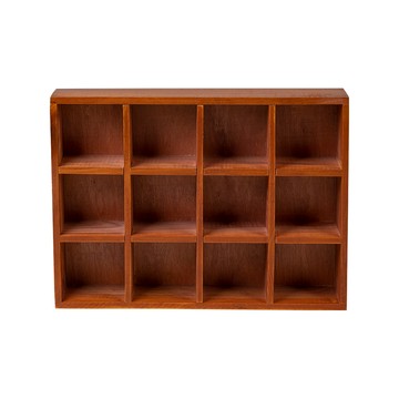 樂嫚妮 復古實木12宮格置物櫃/香水香氛展示/附壁掛五金12格