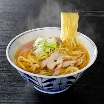 ふるさと納税 河北町 まる梅温かい肉中華(ラーメン)と新食感の泡麩(焼麩)生麺(150g)×3人前セット!