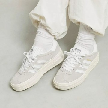 ADIDAS 休閒鞋 GAZELLE BOLD 淺灰 厚底 麂皮 增高鞋 女 HQ6893