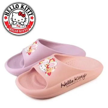 【HELLO KITTY】女 拖鞋 浴室拖鞋 凱蒂貓 花漾 兔兔 輕量 厚底 舒壓 防水 室內 室外 寬版