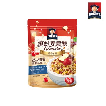 【QUAKER 桂格】繽紛麥穀脆水果早餐麥片-綜合水果300g