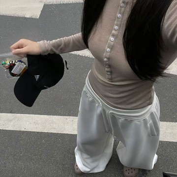 爆款出清  長褲  直筒褲 氣質長褲  辣妹  女裝 秋冬 百搭長褲 【優質棉】秋冬款網紅復古美式寬腰頭闊腿寬鬆