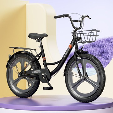 熱銷/免運 自行車 折疊自行車 公主自行車成人24寸輕便男女大學生實心胎免充氣一體輪復古車