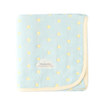 日本製嬰兒寶寶六層紗被 青檸 L （蓬鬆厚款）