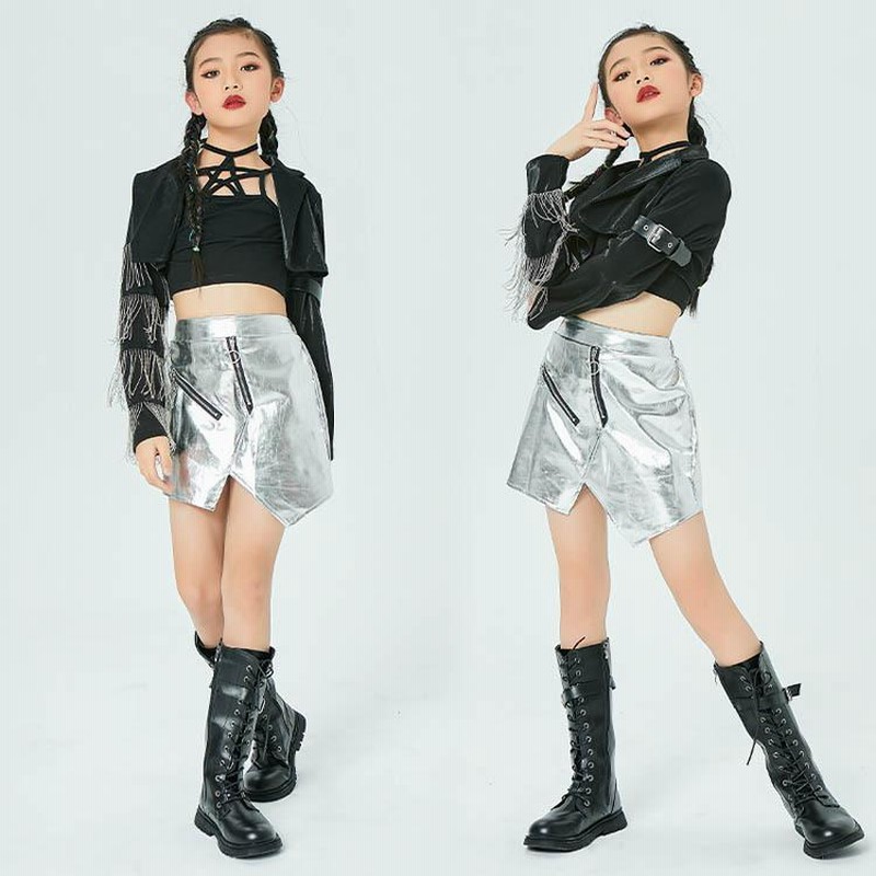 キッズ ダンス衣装 スカート ジャケット タンクトップ 女の子
