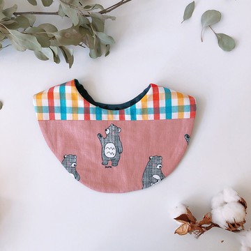 島森家 / 圍兜兜 / 雙面 / 拼接 / 雙釦 / 呆呆熊