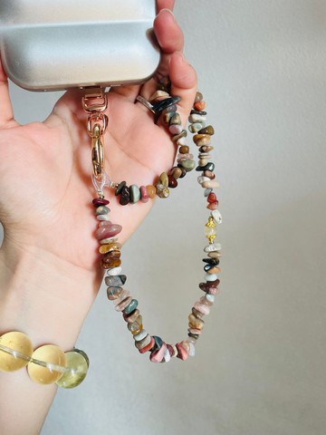 大地療癒之石【海洋碧玉五行靈石金屬夾片吊飾】一物一拍