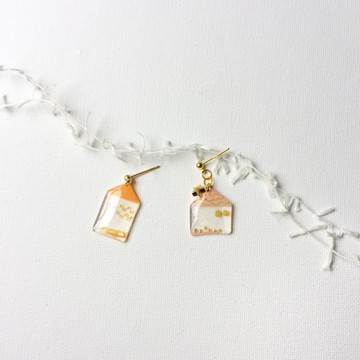 星星小房屋夾式/針式耳環