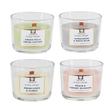 【YU Living】木片燭芯香氛杯蠟二件組 蠟重90g(4款可選)