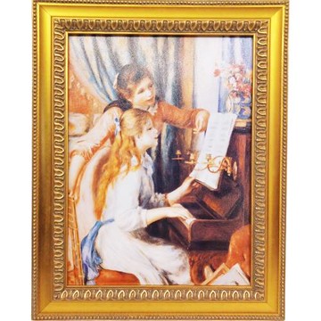 [開運陶源]美術館典藏精華 雷諾瓦【雙彈琴女孩】...羅浮宮版42x53cm