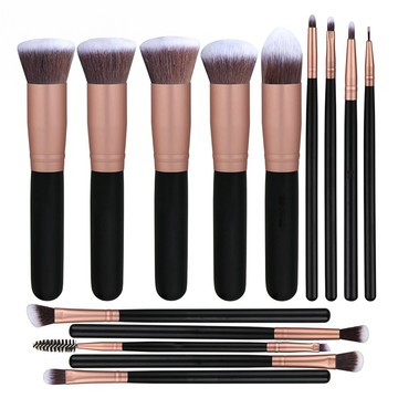 AHOYE 專業無痕粉底刷  14個  棕色