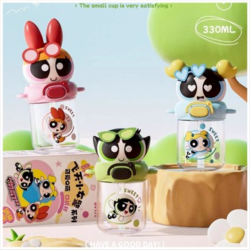 天藍小舖-飛天小女警吸管水壺330ML-共3色-$259【A11115633】