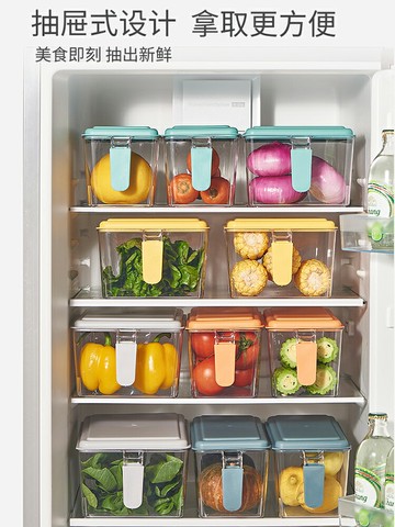 廚房冰箱收納盒食品級保鮮盒專用儲物盒冷凍儲存蔬菜整理神器食物