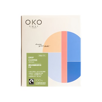 OKO 生態綠 AFTERTASTE 濾泡式咖啡掛耳包  10g x 7入  國際公平貿易認證  7包  1盒