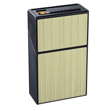 USB充電防風防潮點火收納盒  1個  金色