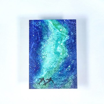【 宇宙星河 - The Sky】水彩插畫 明信片 複製畫 鯨星空
