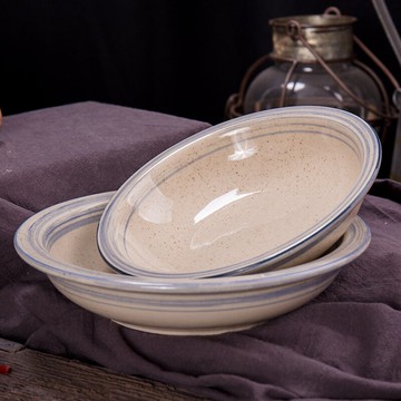 主題酒店私房菜盤陶瓷果盤瓷盤湯盤飯盤圓形盤瓷菜盤粗陶盤粗瓷盤