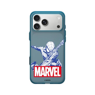 iPhone 17 Pro Max Clear (相機按鈕) 夜幕藍 - 迪士尼-漫威 Marvel - 蜘蛛人-漫威Logo版